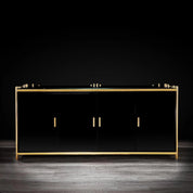 Mauris Door Titanium Gold Polished Stainless Steel Base Modern Buffet