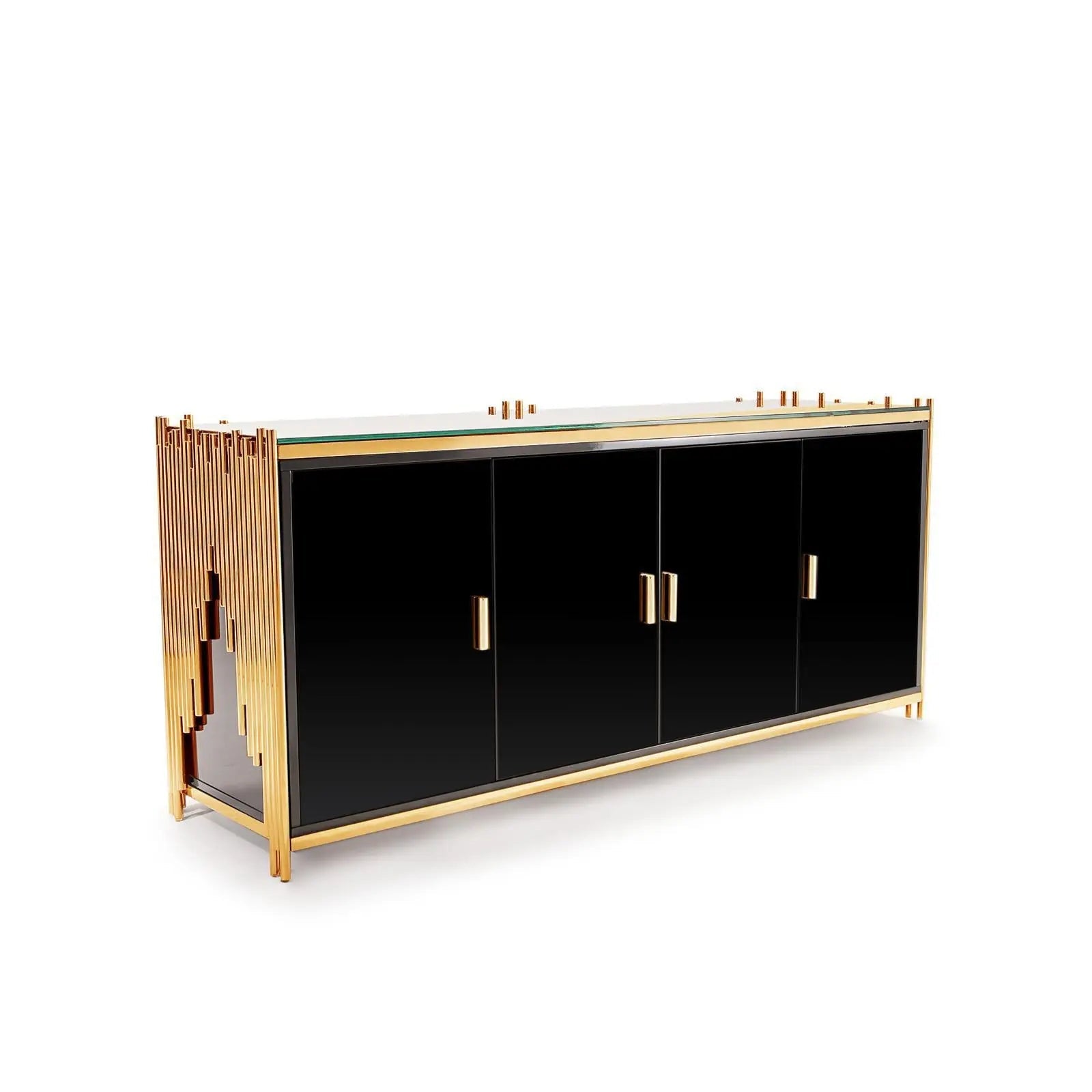Mauris Door Titanium Gold Polished Stainless Steel Base Stylish Buffet