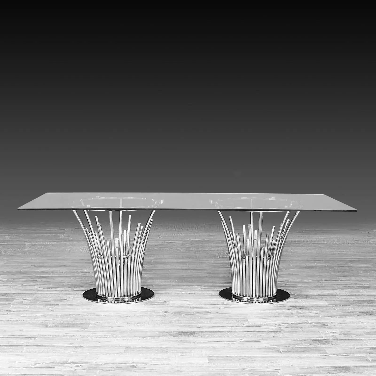 Mauris Rect Silver Stylish Dining Table