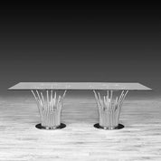Mauris Rect Silver Stylish Dining Table