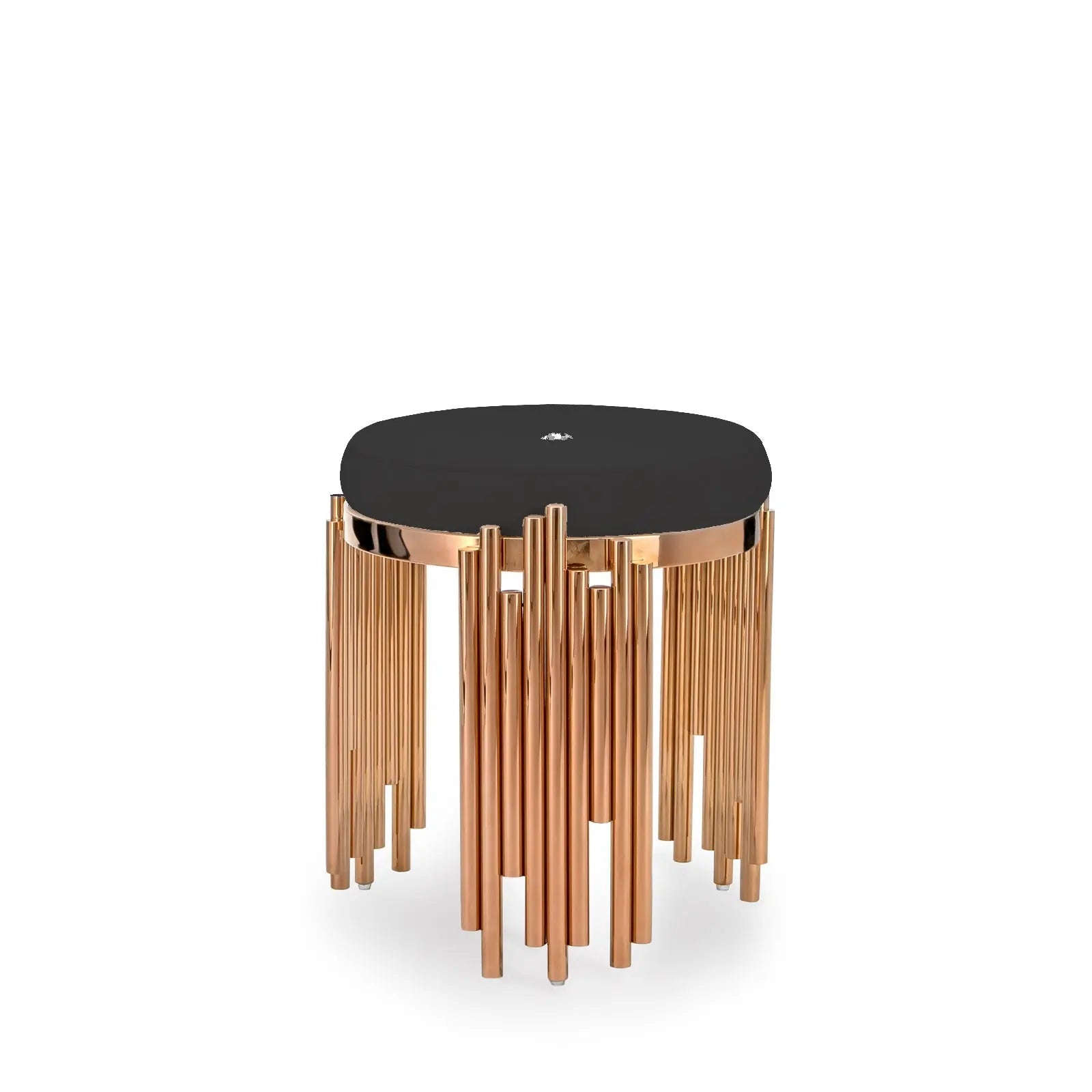 Mauris Rose Gold Black Stool