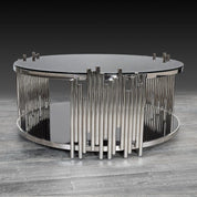 Mauris Round Silver Modern Coffee Table