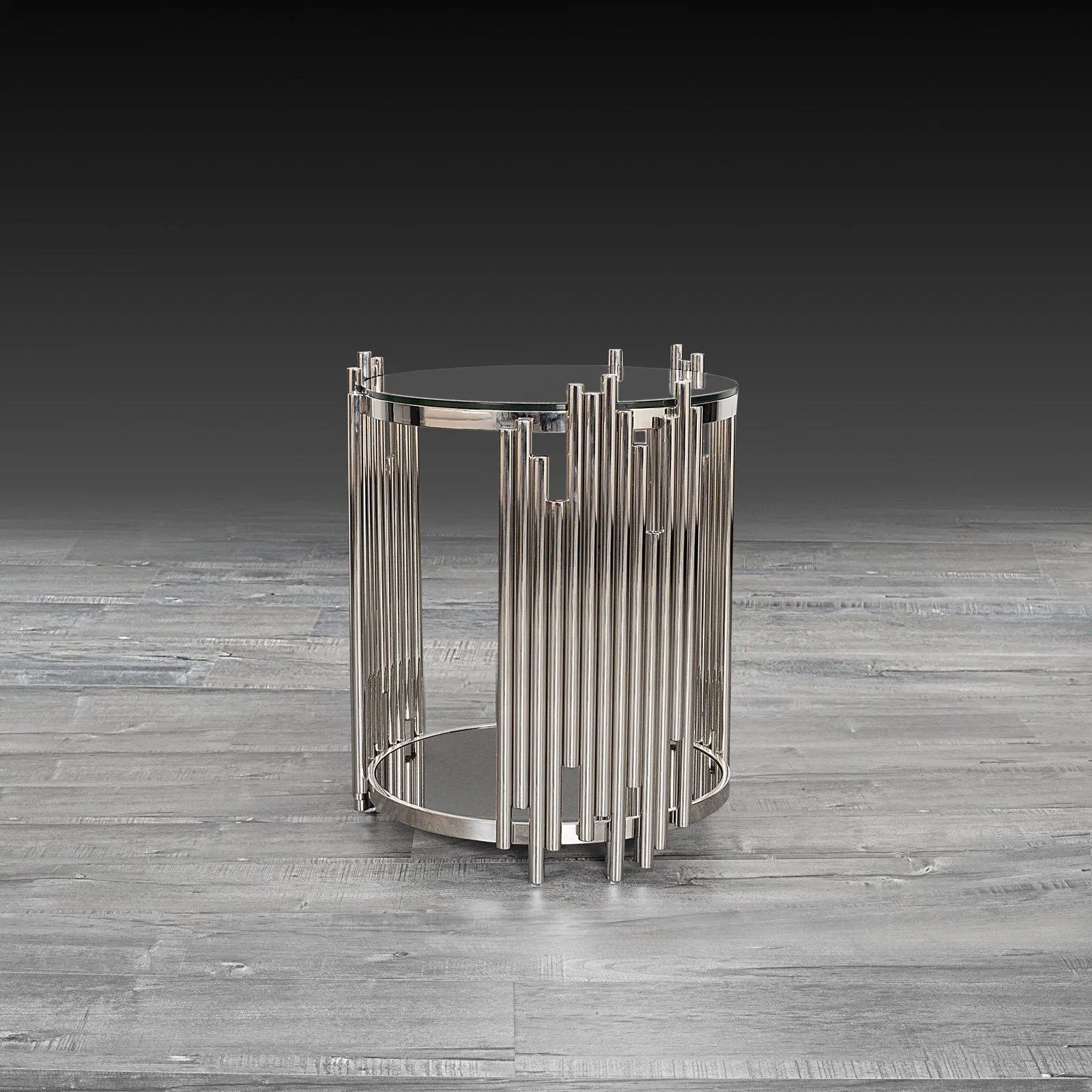 Mauris Round Silver Modern End Table