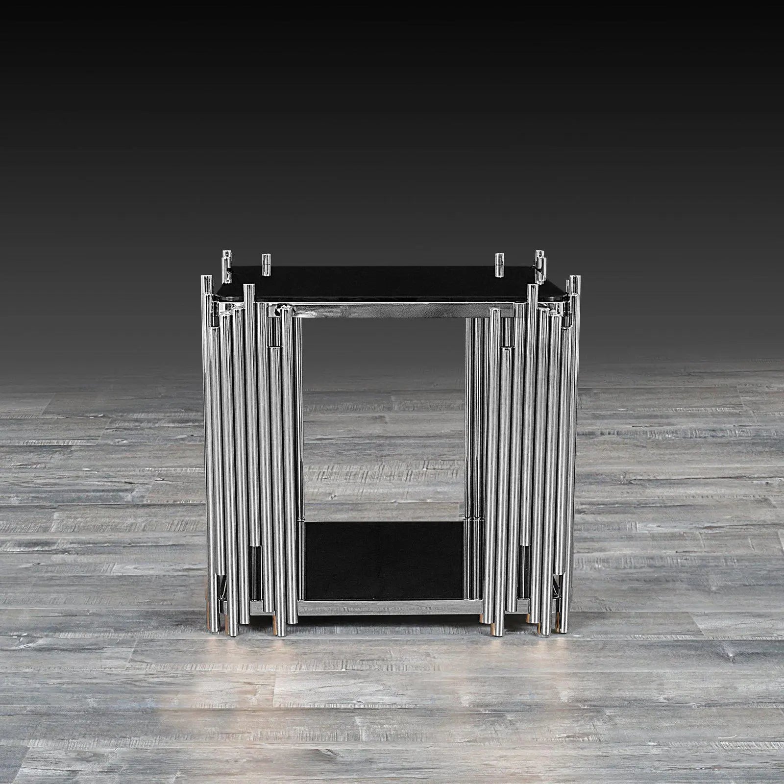 Mauris Square Silver Modern End Table