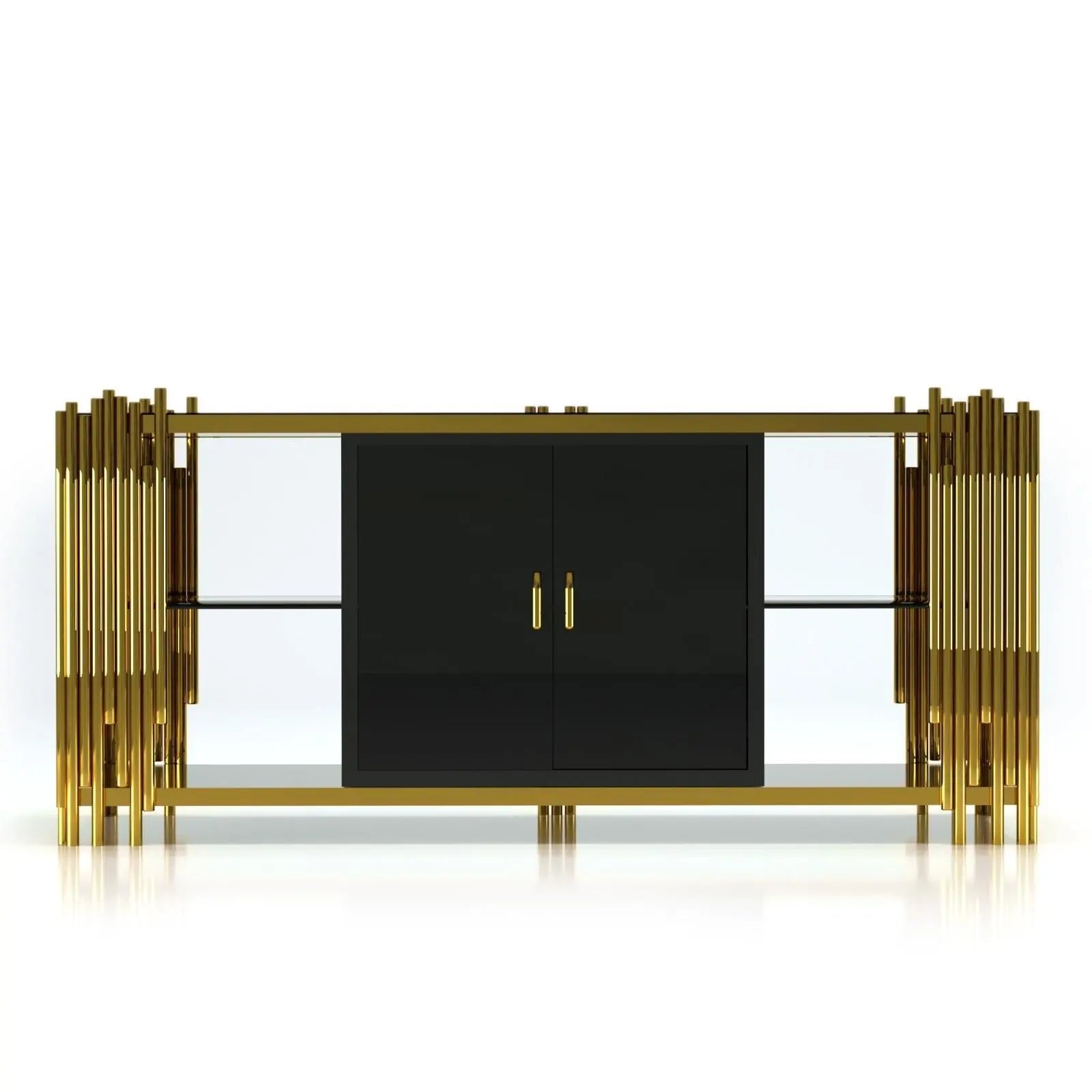 Mauris Titanium Gold Polished Stainless Steel Base Buffet