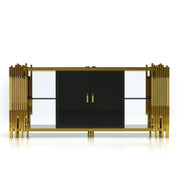 Mauris Titanium Gold Polished Stainless Steel Base Buffet