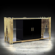 Mauris Titanium Gold Polished Stainless Steel Base Luxury Buffet