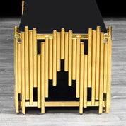 Mauris Titanium Gold Polished Stainless Steel Base Luxury Tv Stand