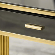 Mauris Titanium Gold Polished Stainless Steel Base Modern Console Table