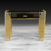 Mauris Titanium Gold Polished Stainless Steel Base Modern Console Table