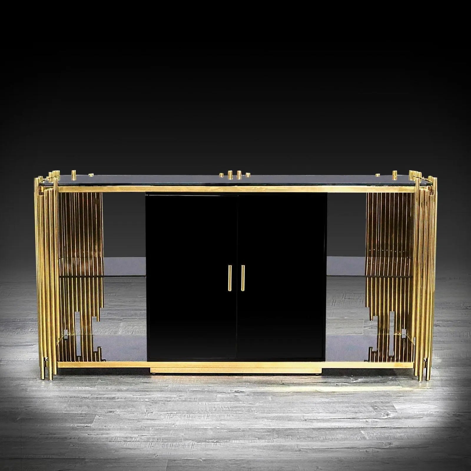 Mauris Titanium Gold Polished Stainless Steel Base Roberto Grassie Buffet