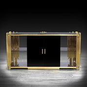 Mauris Titanium Gold Polished Stainless Steel Base Roberto Grassie Buffet