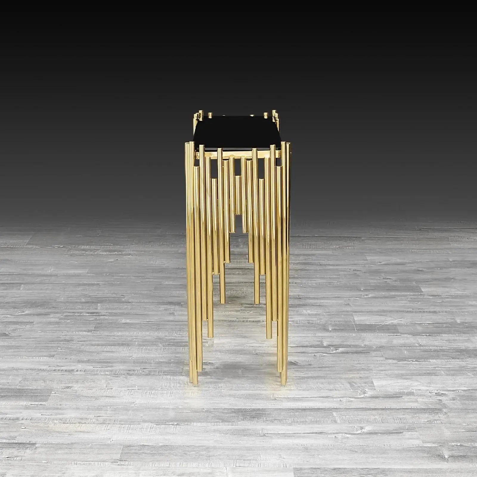 Mauris Titanium Gold Polished Stainless Steel Base Roberto Grassie Console Table