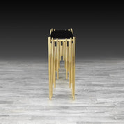 Mauris Titanium Gold Polished Stainless Steel Base Roberto Grassie Console Table