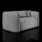 Mauro Titanium Gold Brushed Stainless Steel Base Gray Luxury Sofa Set