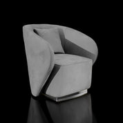 Mauro Titanium Gold Brushed Stainless Steel Base Gray Modern Sofa Set