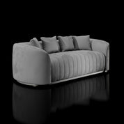 Mauro Titanium Gold Brushed Stainless Steel Base Gray Roberto Grassie Sofa Set