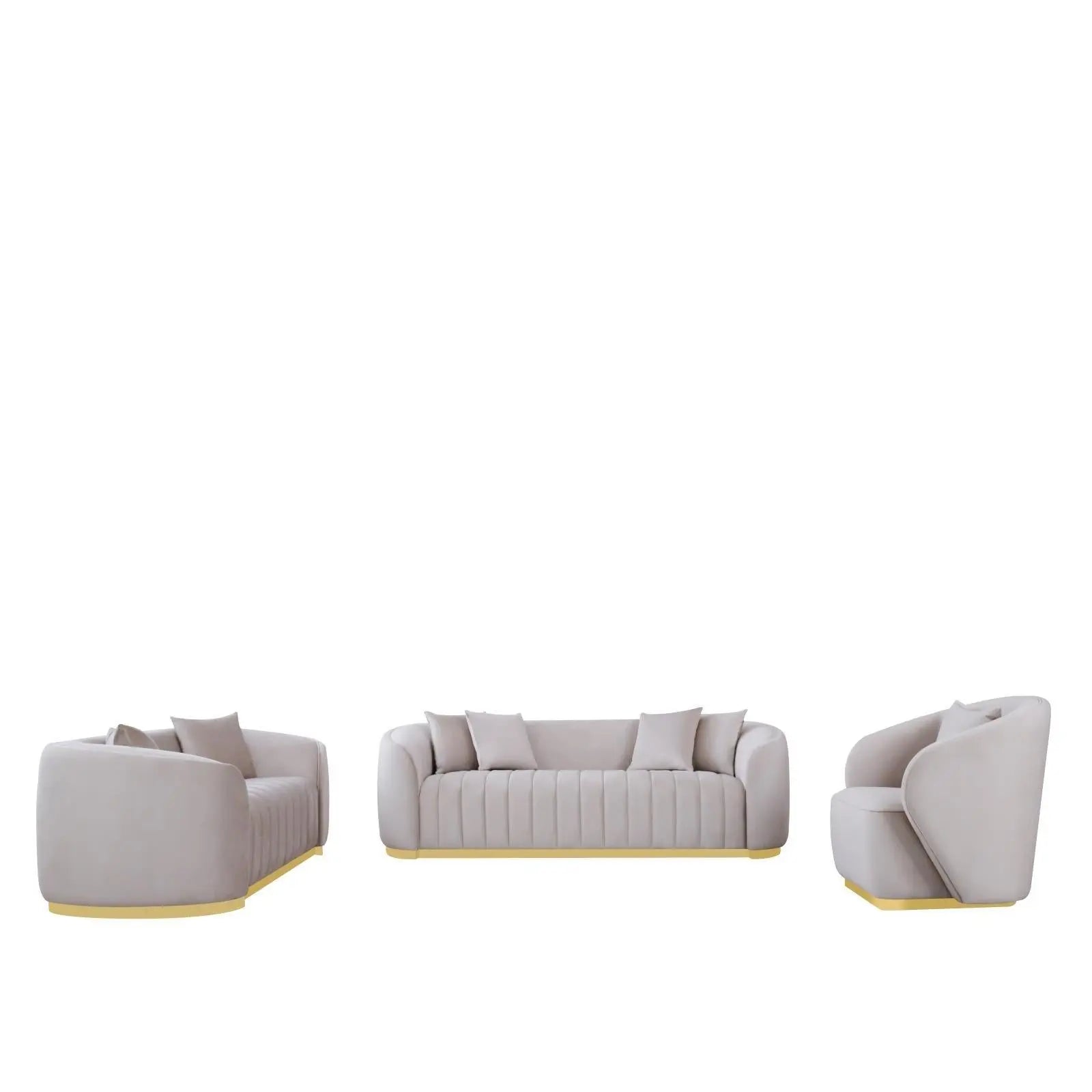 Mauro Taupe Modern Sofa Set