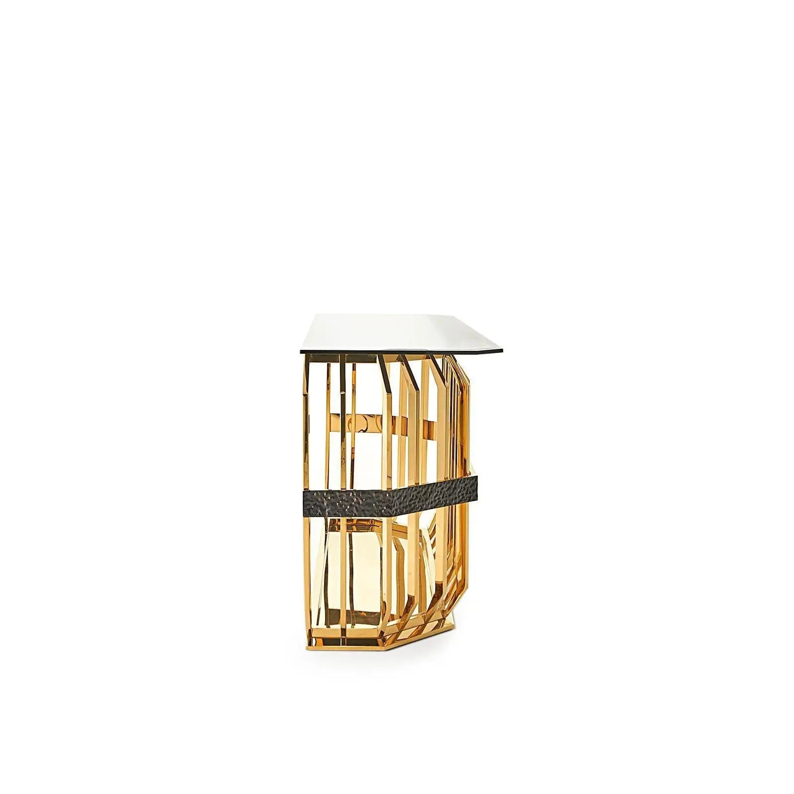 Milano Gold Glass Roberto Grassie Console Table
