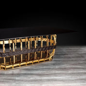 Milano Rectangular Gold Glass Luxury Dining Table