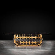 Milano Rectangular Gold Glass Modern Dining Table