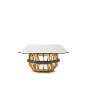 Milano Rectangular Gold Glass Roberto Grassie Dining Table