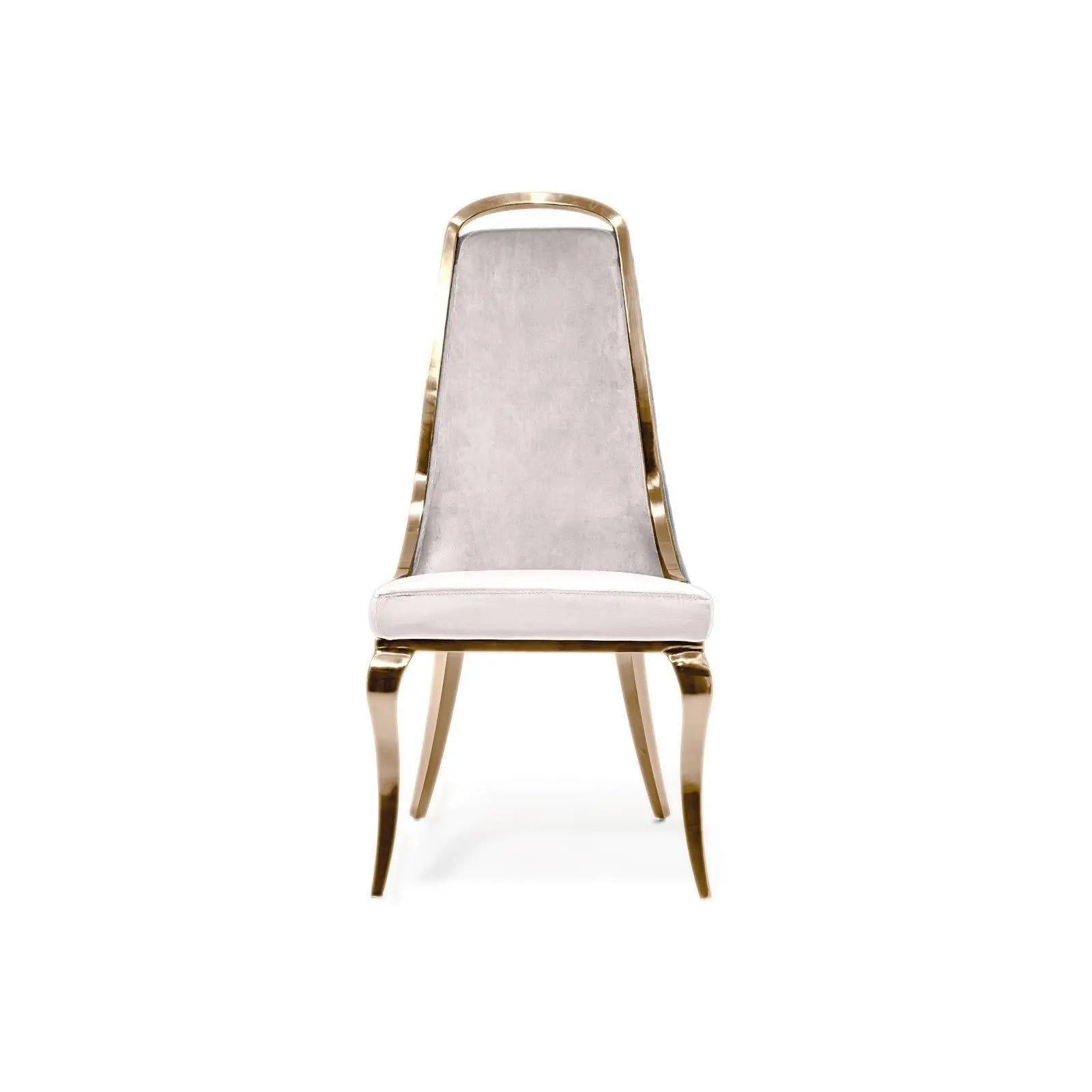 Milano Rose Gold Polished Stainless Steel Base Beige Dining Chair
