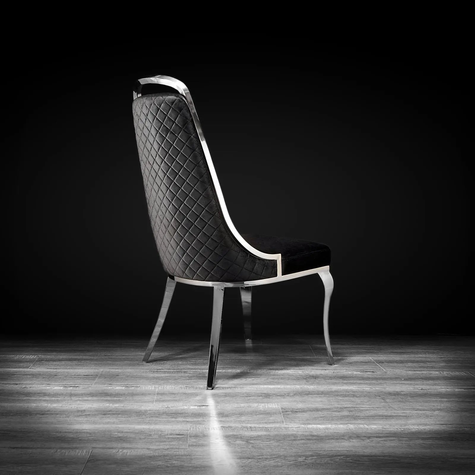 Milano Silver Black Luxury Dining Chair