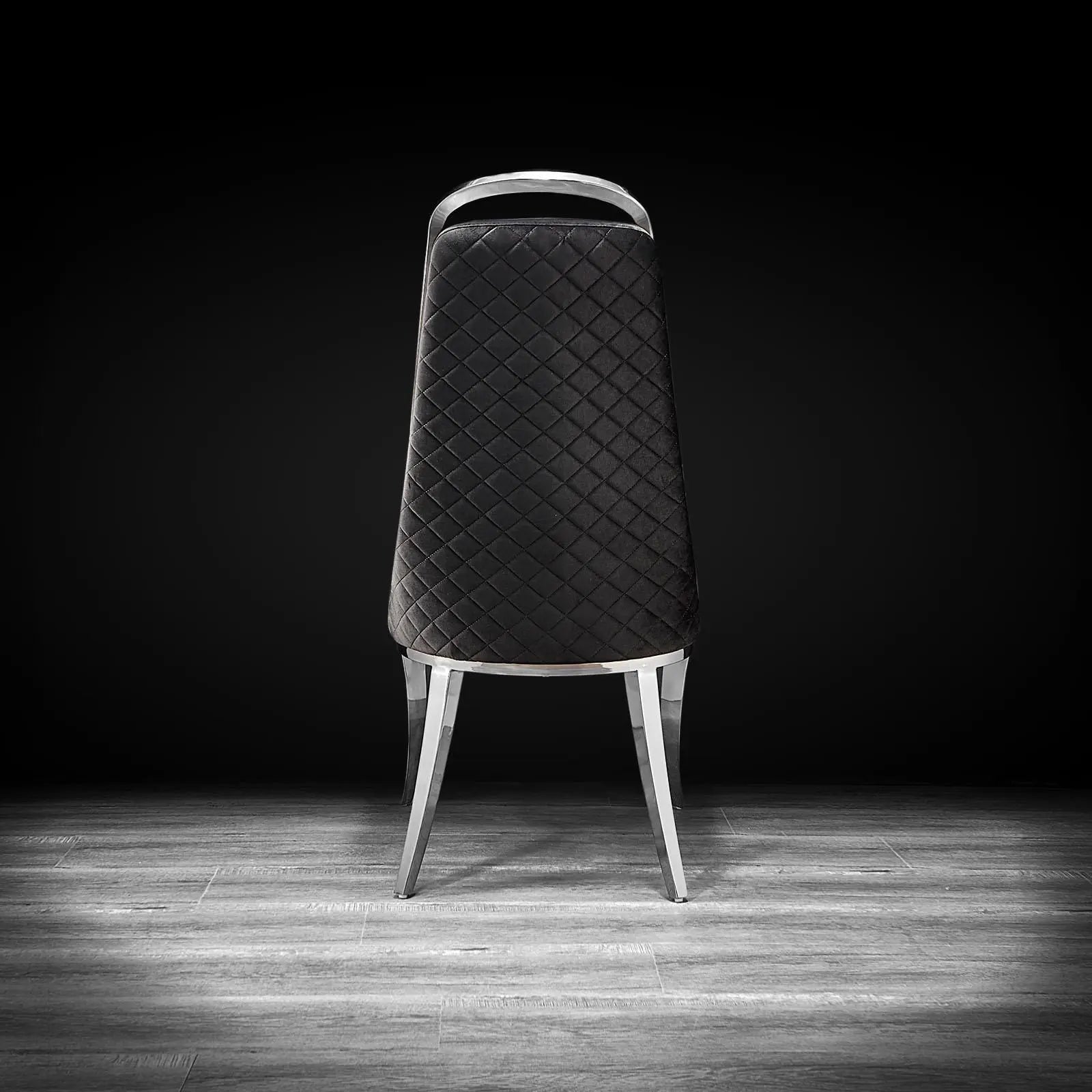 Milano Silver Black Modern Dining Chair