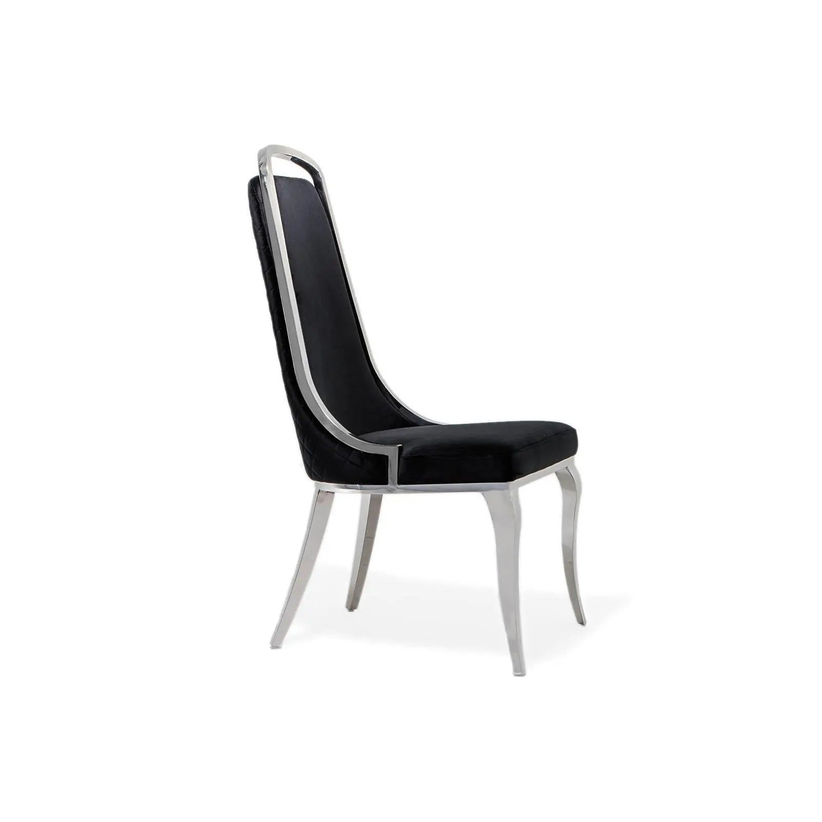 Milano Silver Black Modern Dining Chair