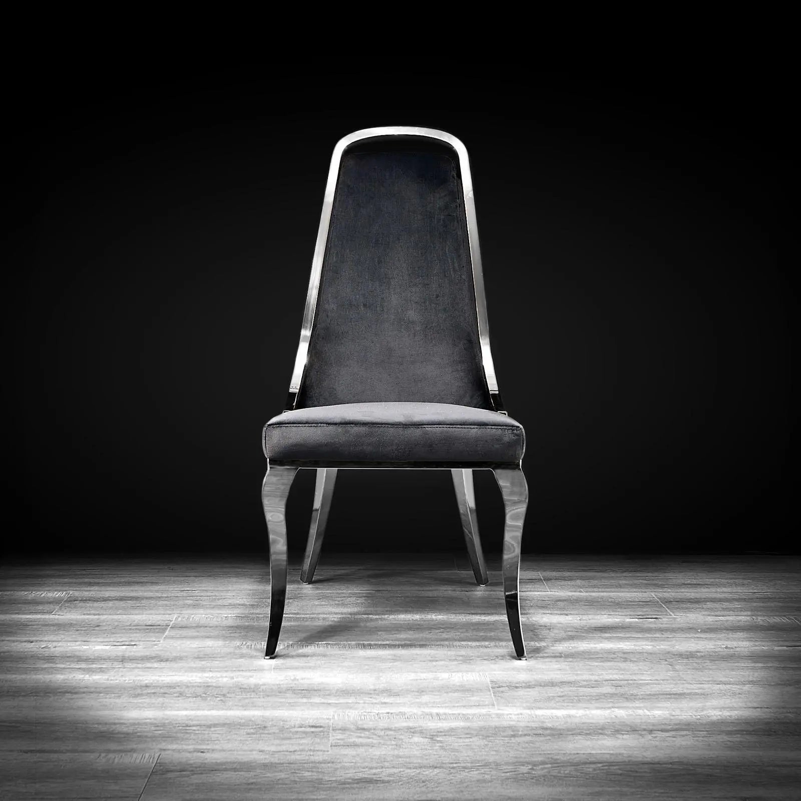 Milano Silver Black Modern Dining Chair