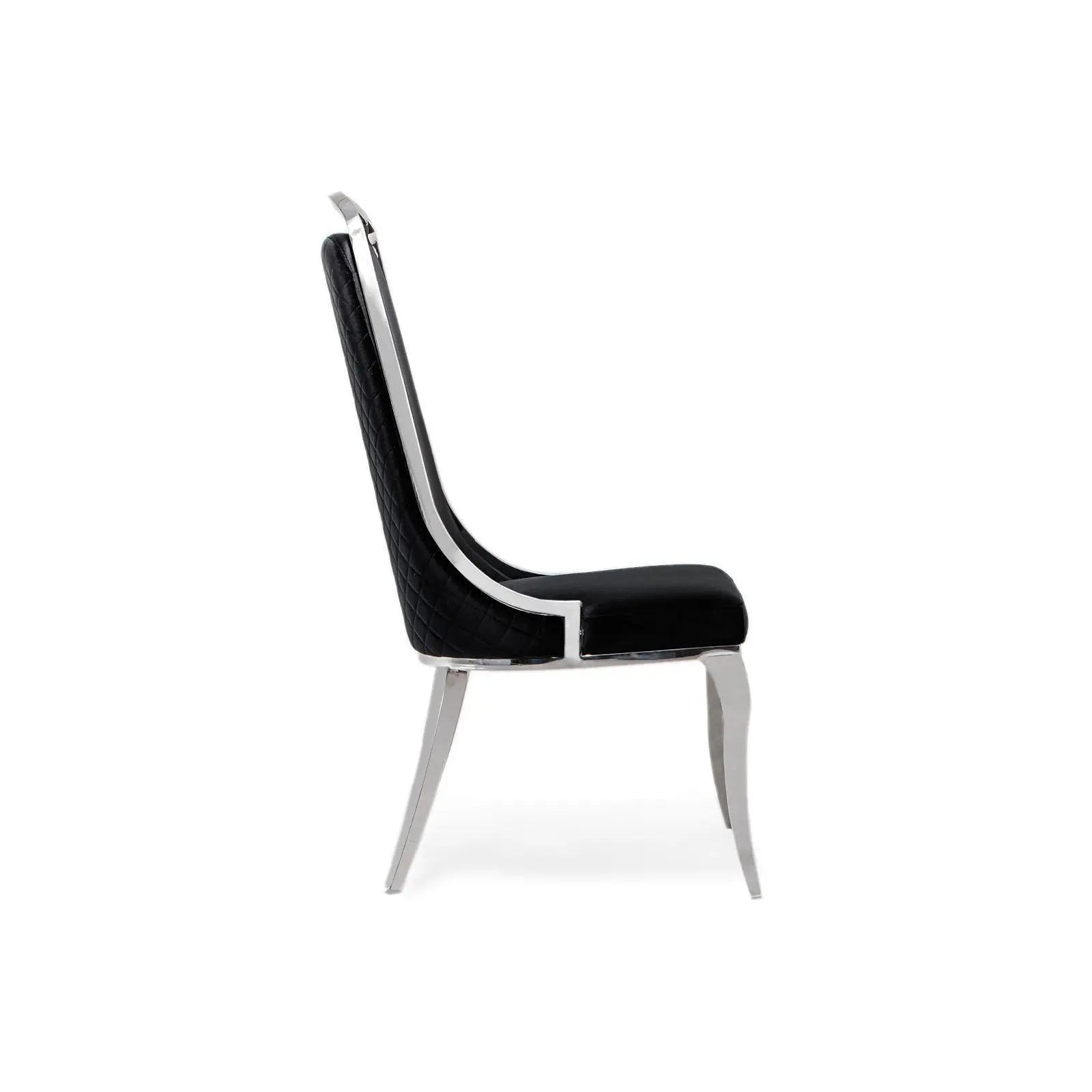 Milano Silver Black Stylish Dining Chair