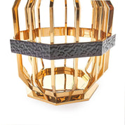 Milano Square Gold Glass Luxury End Table