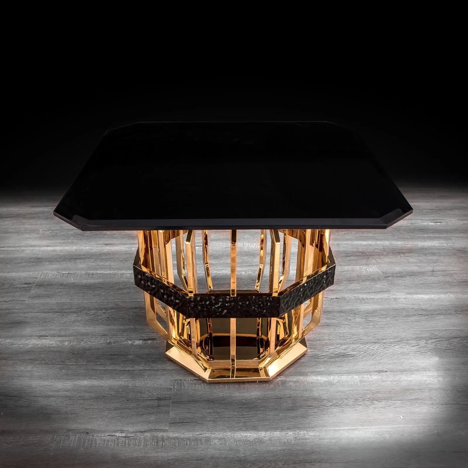 Milano Square Gold Glass Roberto Grassie End Table