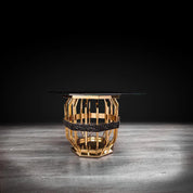 Milano Square Gold Glass Stylish End Table