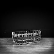 Milano Polished Stainless Steel Base Rectagular Glass Luxury Dining Table RG