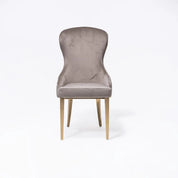 Modena Titanium Gold Polished Stainless Steel Base Taupe Dining Chair