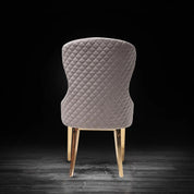 Modena Titanium Gold Polished Stainless Steel Base Taupe Luxury Dining Chair