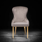 Modena Titanium Gold Polished Stainless Steel Base Taupe Stylish Dining Chair