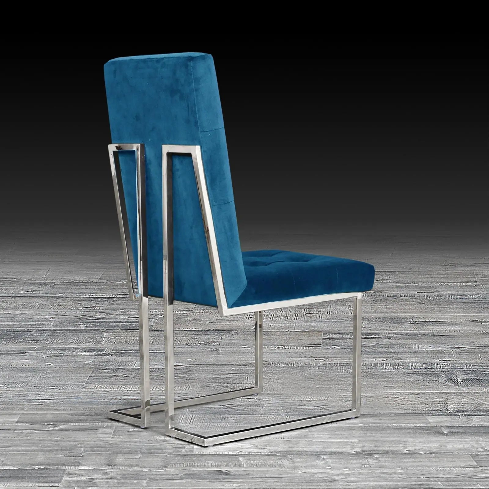 New Cameron Blue Silver Roberto Grassie Dining Chair