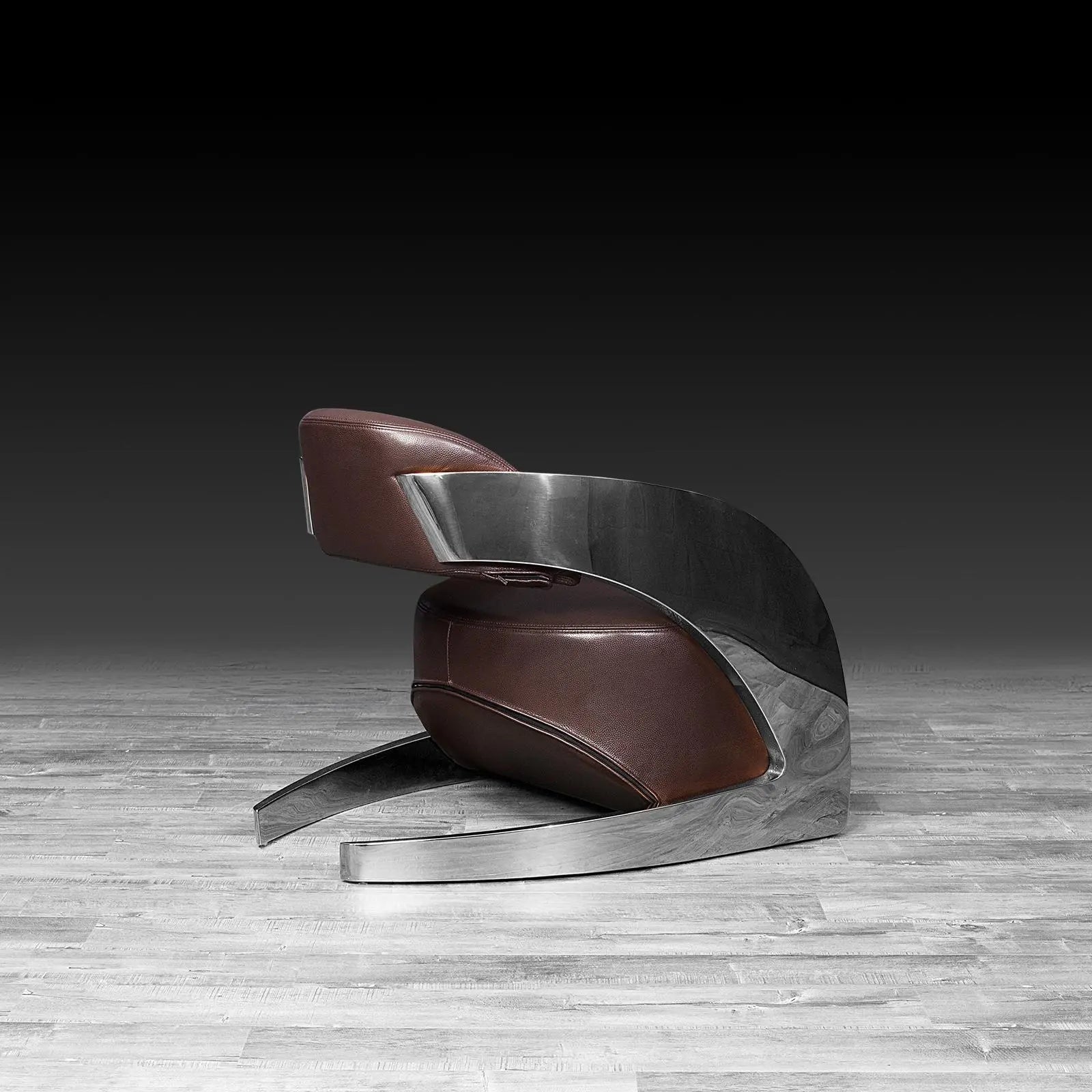 New Zetta Silver Brown Roberto Grassie Accent Chair