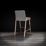 Nolan Rose Gold Polished Stainless Steel Base Gray Modern Counter Stool