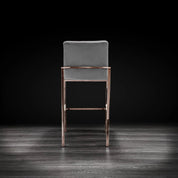 Nolan Rose Gold Polished Stainless Steel Base Gray Stylish Counter Stool