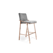 Nolan Rose Gold Polished Stainless Steel Base Gray Stylish Counter Stool