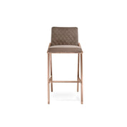 Nolan Rose Gold Polished Stainless Steel Base Taupe Bar Stool