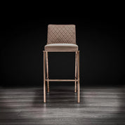 Nolan Rose Gold Polished Stainless Steel Base Taupe Modern Bar Stool
