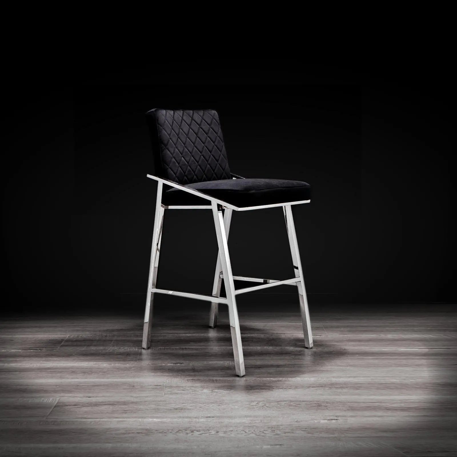 Nolan Silver Black Modern Counter Stool