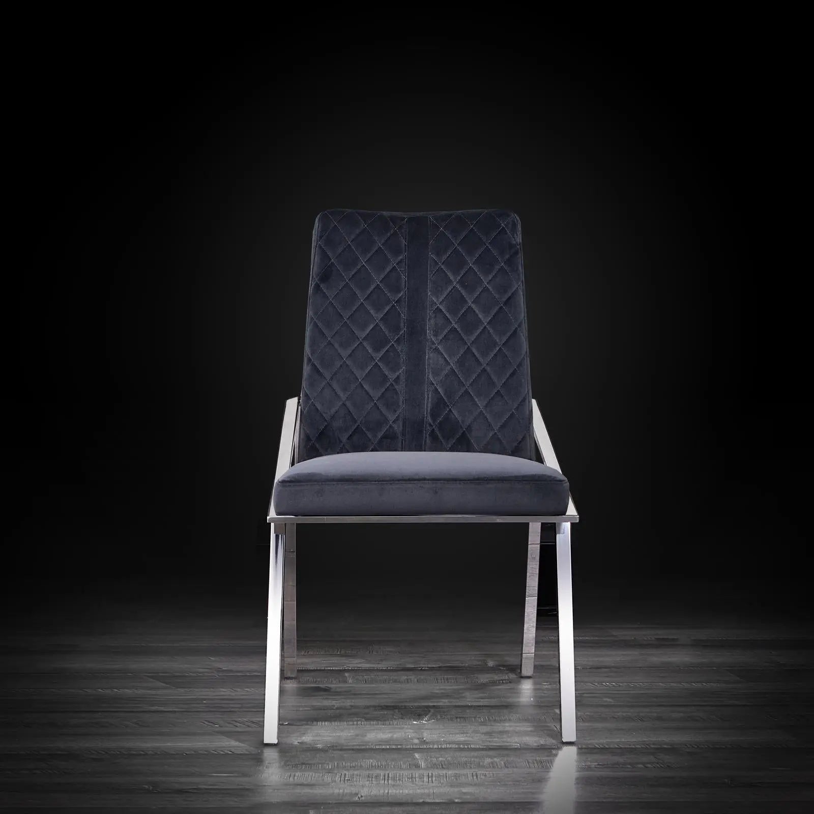 Nolan Silver Black Modern Dining Chair