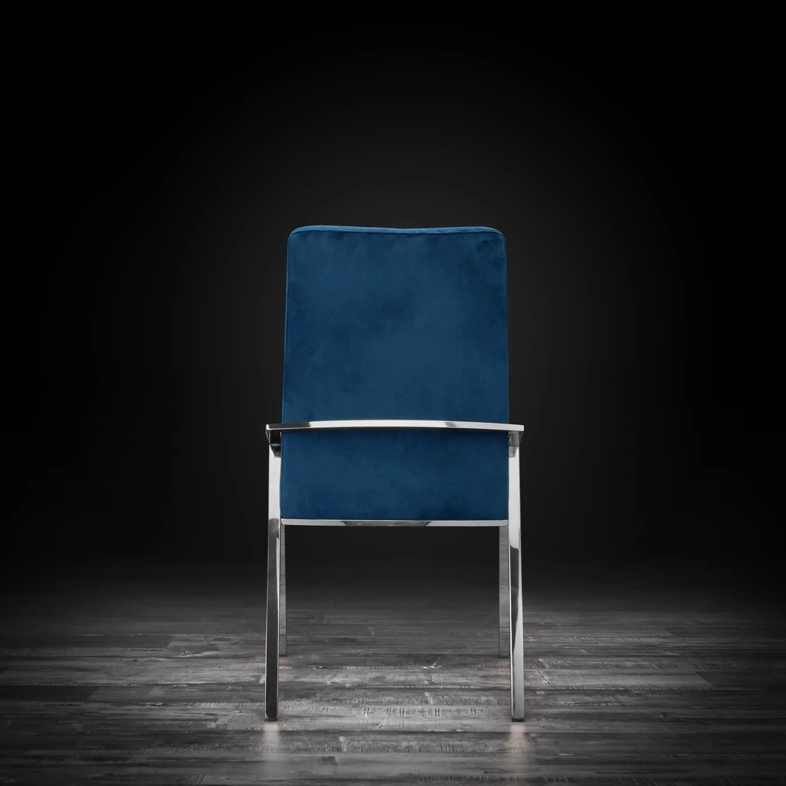 Nolan Silver Dark Blue Luxury Dining Chair