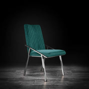 Nolan Silver Dark Green Modern Dining Chair